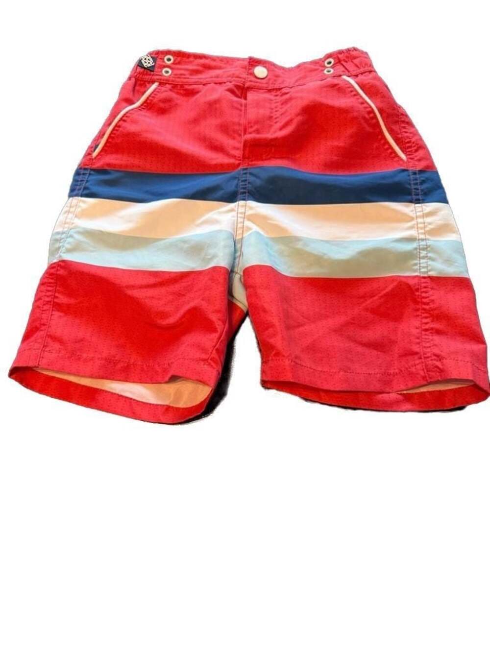 Andy & Evan Boys Red White and Blue Colorblock Swim Trunks Size 7Y NEW